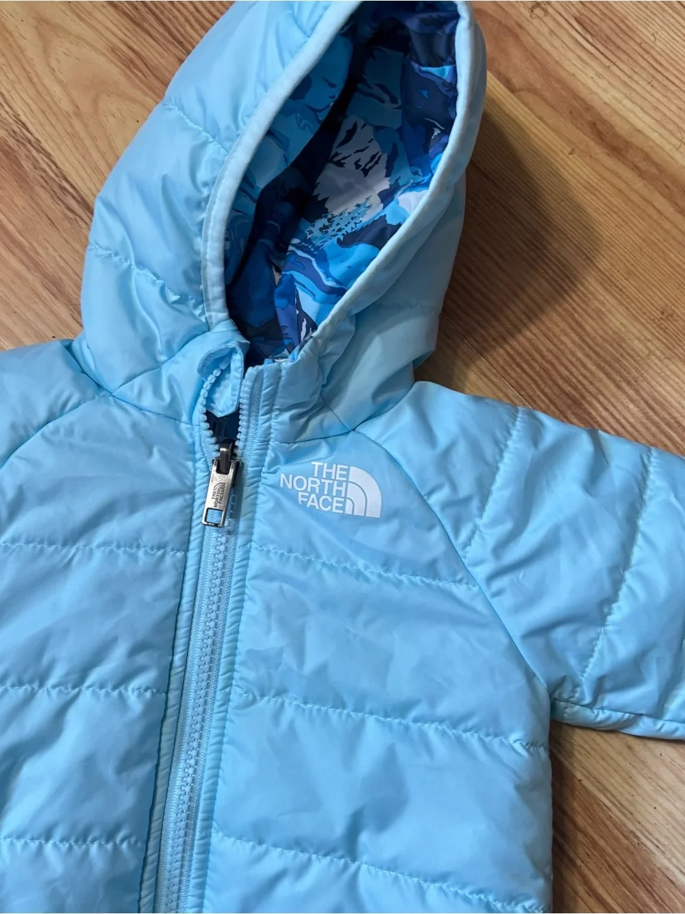 The North Face. Baby coat.  Reversible blue